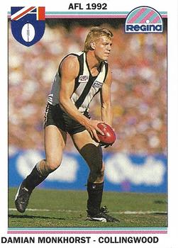 1992 AFL Regina #137 Damian Monkhorst Front